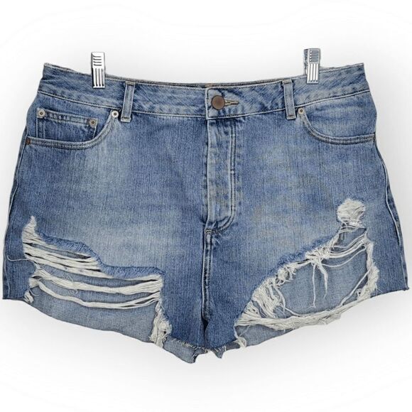 ASOS Distressed Jean Shorts size 12 - Picture 1 of 6